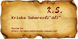 Kriska Seherezádé névjegykártya